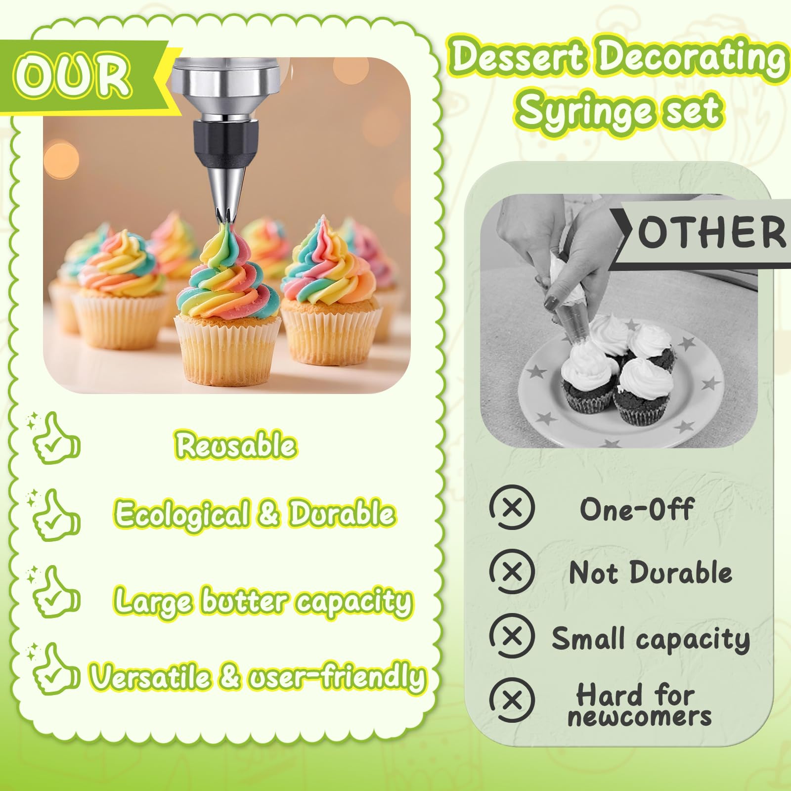 NOVANO moldes de silicona para cupcakes, 9 piezas reutilizables.