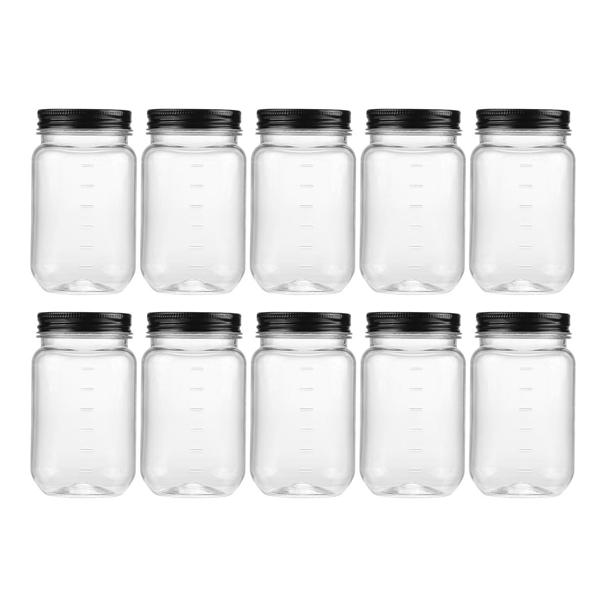 novelinks jarras plástico 473 ml con tapa rosca negra para transporte seguro