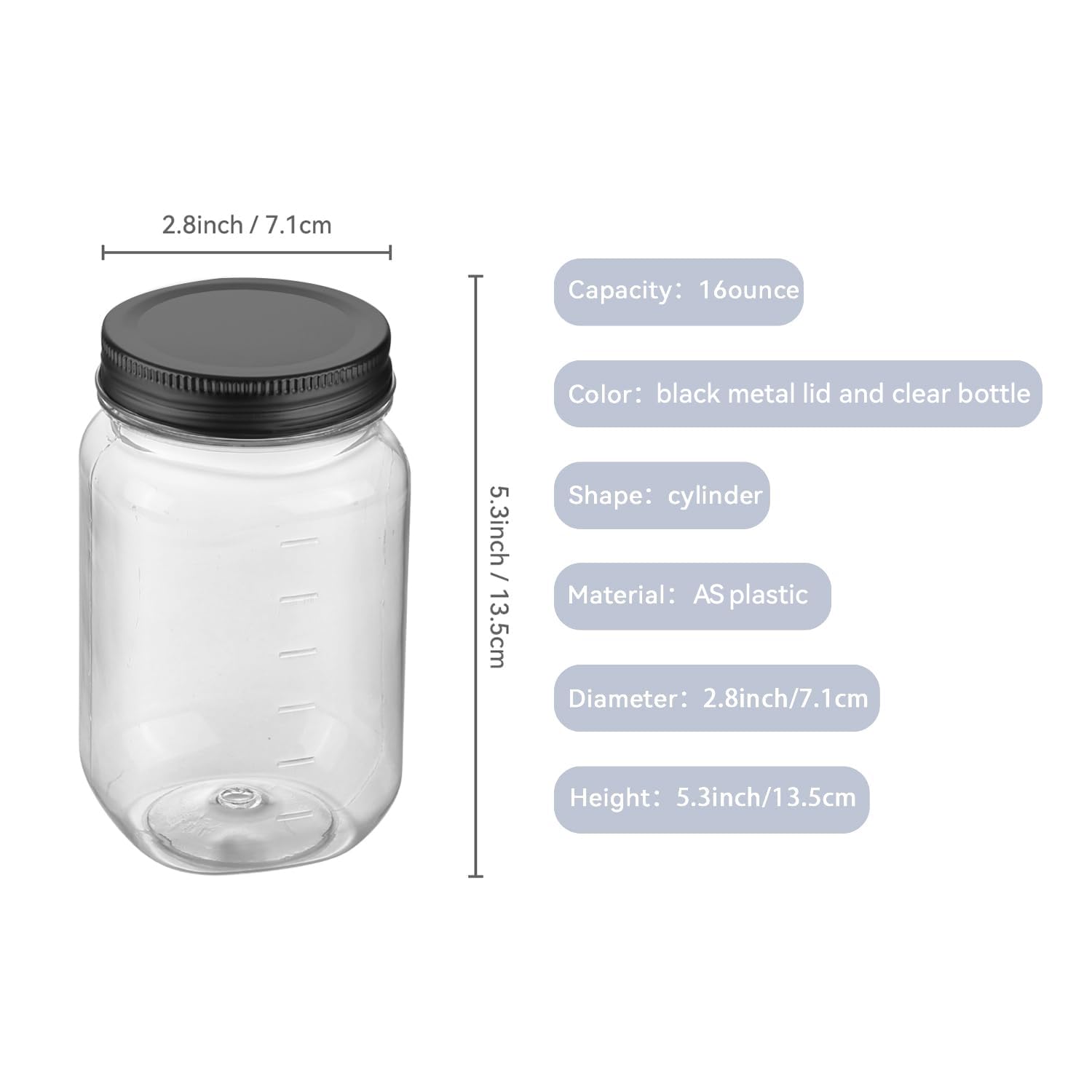 novelinks jarras plástico transparentes 473 ml para cocina y almacenamiento práctico