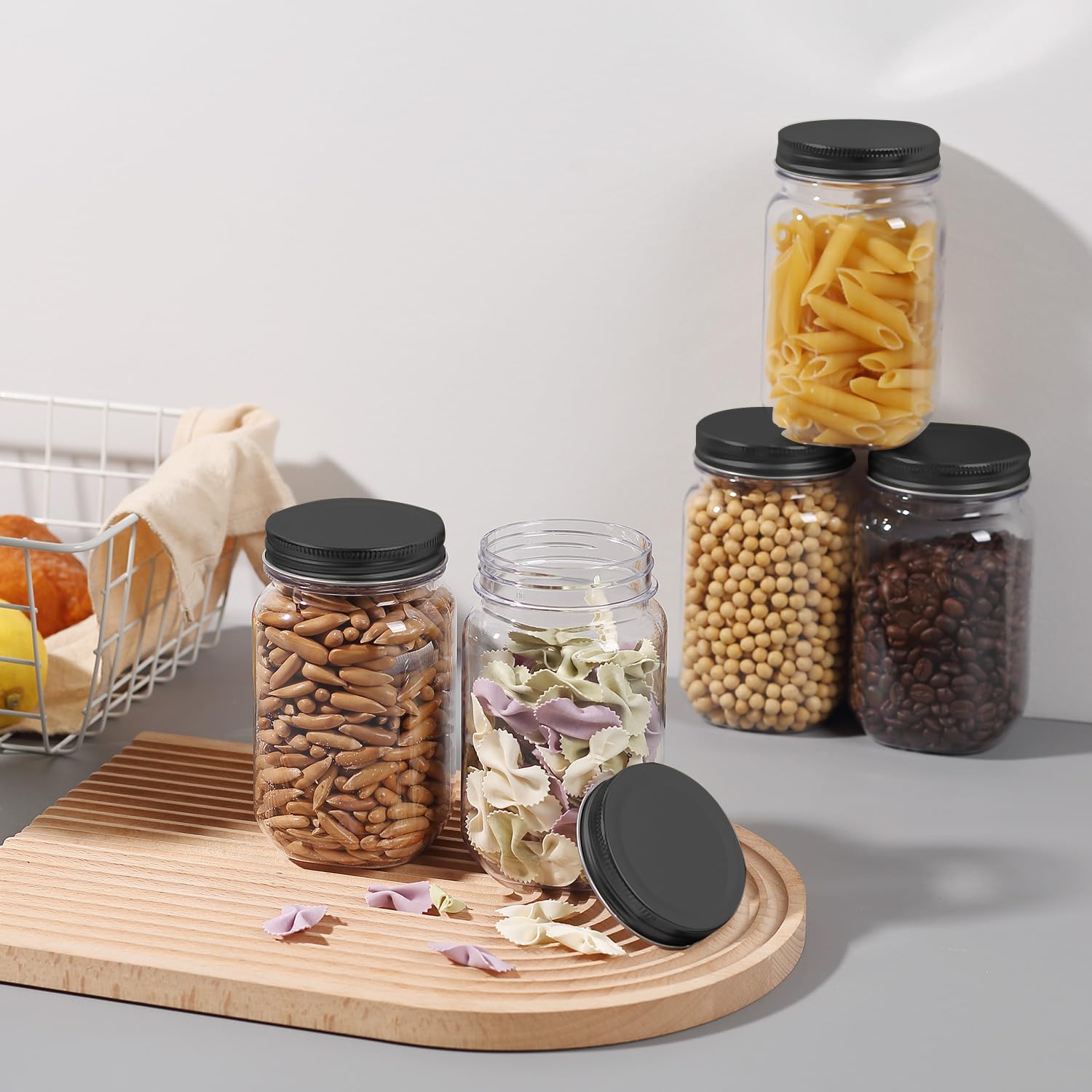 novelinks jarras plástico para ordenar y reutilizar en cocina