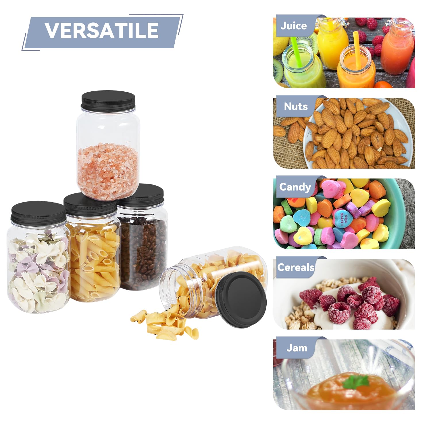 novelinks jarras plástico para porciones caseras y regalos