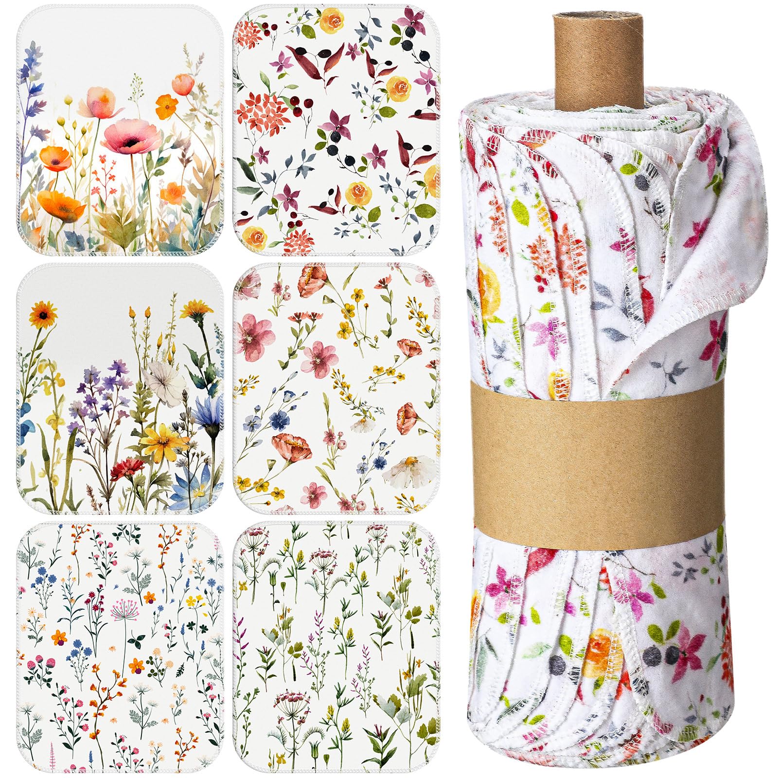Noveread paños de limpieza de algodón con diseño floral, absorbentes para secar platos y limpiar superficies.