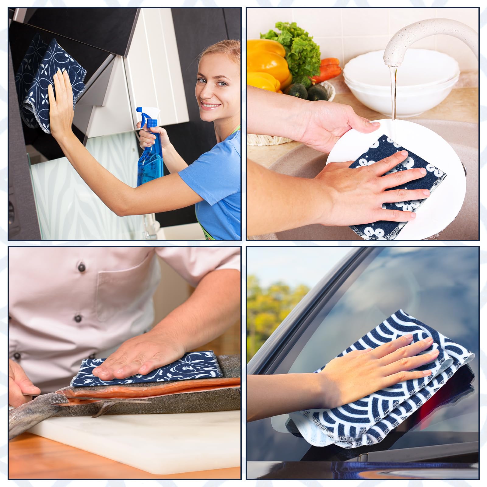 Noveread paños azules para decoración y uso diario en cocina
