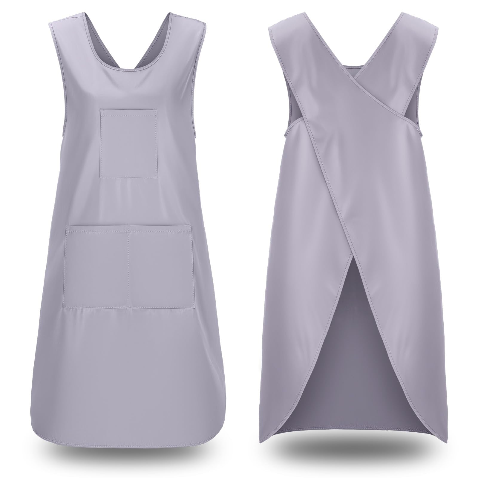 Delantal Noverlife gris para cocina, jardín y manualidades con libertad de movimiento