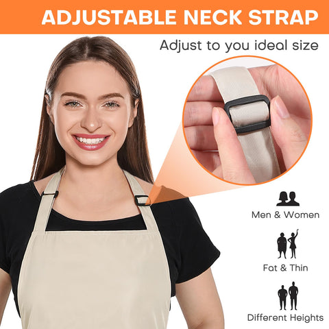 Noverlife delantal poliester premium, tejido resistente a manchas y fácil de limpiar.