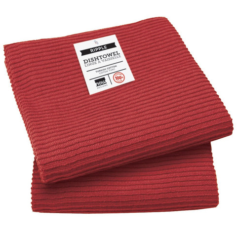 Now Designs Ripple Carmine: toalla de cocina, frente absorbente para secar vasos