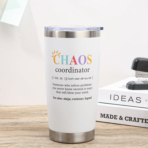 NOWWISH Vaso Coordinadora del Caos, acabado blanco duradero para uso diario.