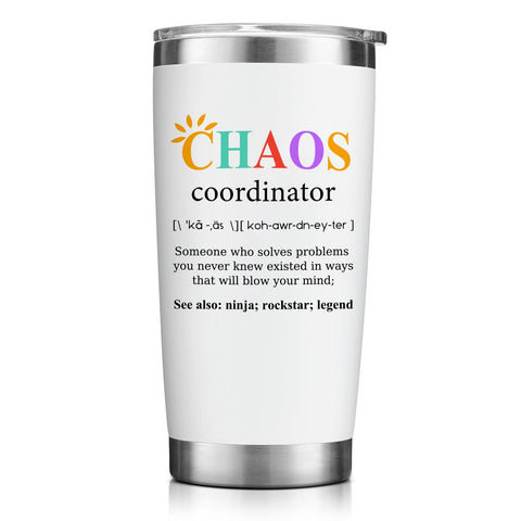 NOWWISH Vaso Coordinadora del Caos, vista frontal, ideal para café caliente en la oficina.