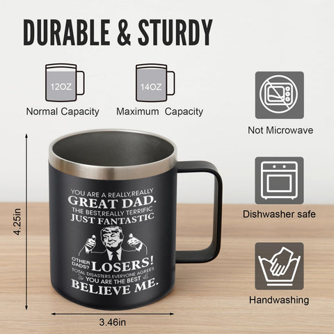NOWWISH Gran Papá tumbler con tapa anti fugas para viajes y oficina.