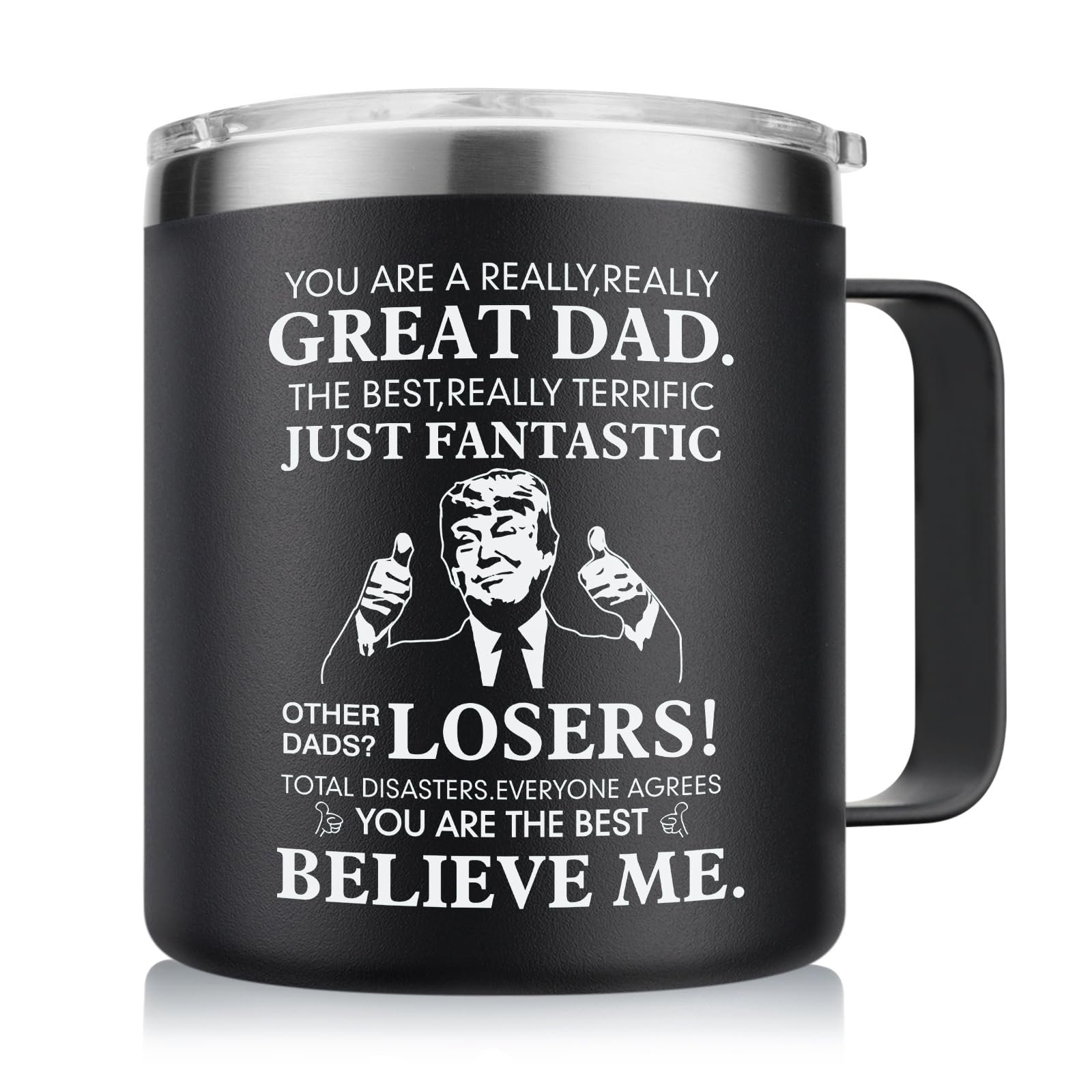 NOWWISH Gran Papá tumbler con tapa mantiene el café caliente toda la mañana.