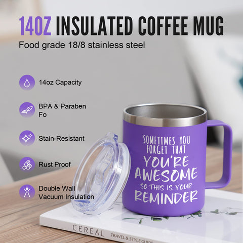 NOWWISH taza 14oz doble aislamiento mantiene caliente el café o frío la bebida.