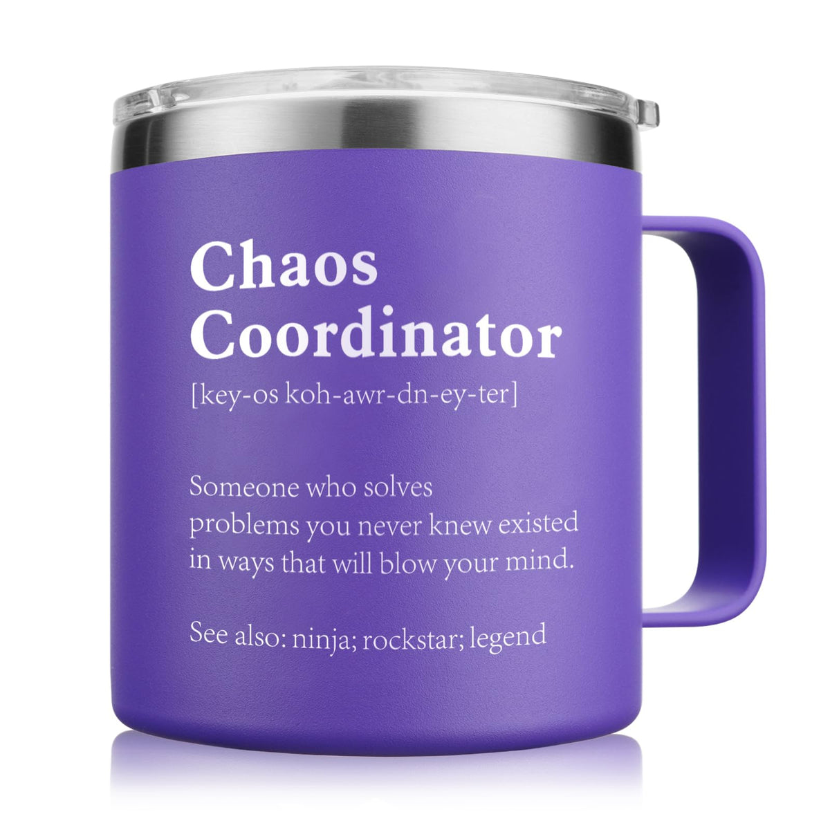 NOWWISH Taza Caos Coordinadora, vista frontal, ideal para café matutino y organización diaria.
