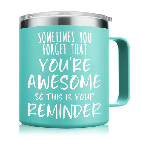NOWWISH taza inoxidable catorce onzas verde con cierre hermetico para viaje