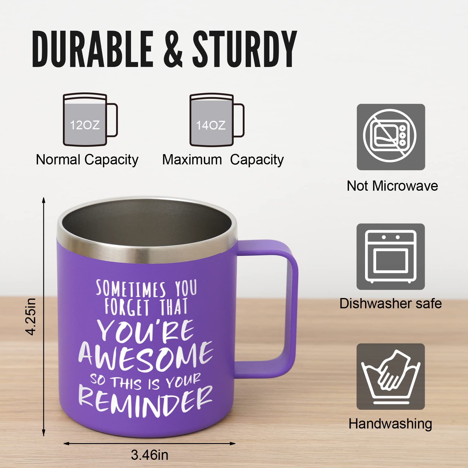 NOWWISH taza ergonómica con manija, cómoda de sostener durante el día.