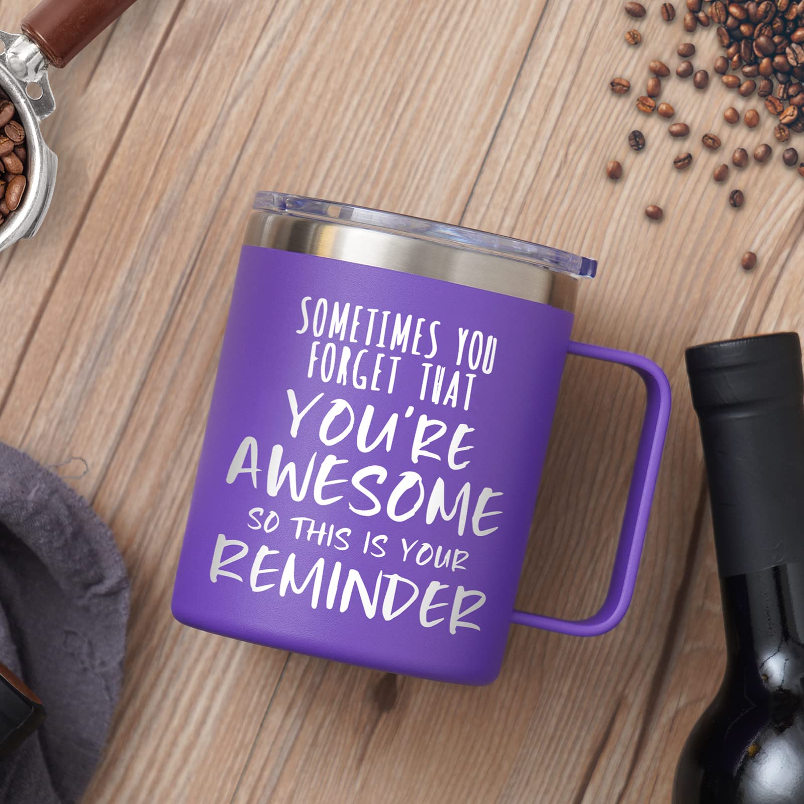 NOWWISH taza compatible con porta vasos, ideal para coche y oficina.