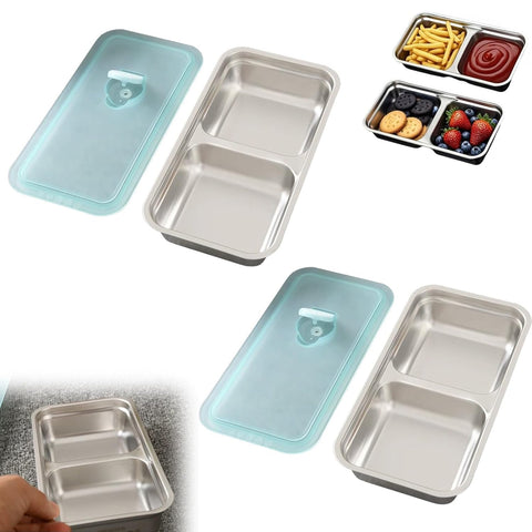 noxozoqm contenedor snack doble compartimento para evitar mezclar sabores.