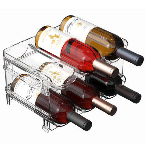 Noyhnuoch estante-botellas-apilable de dos niveles para maximizar espacio.