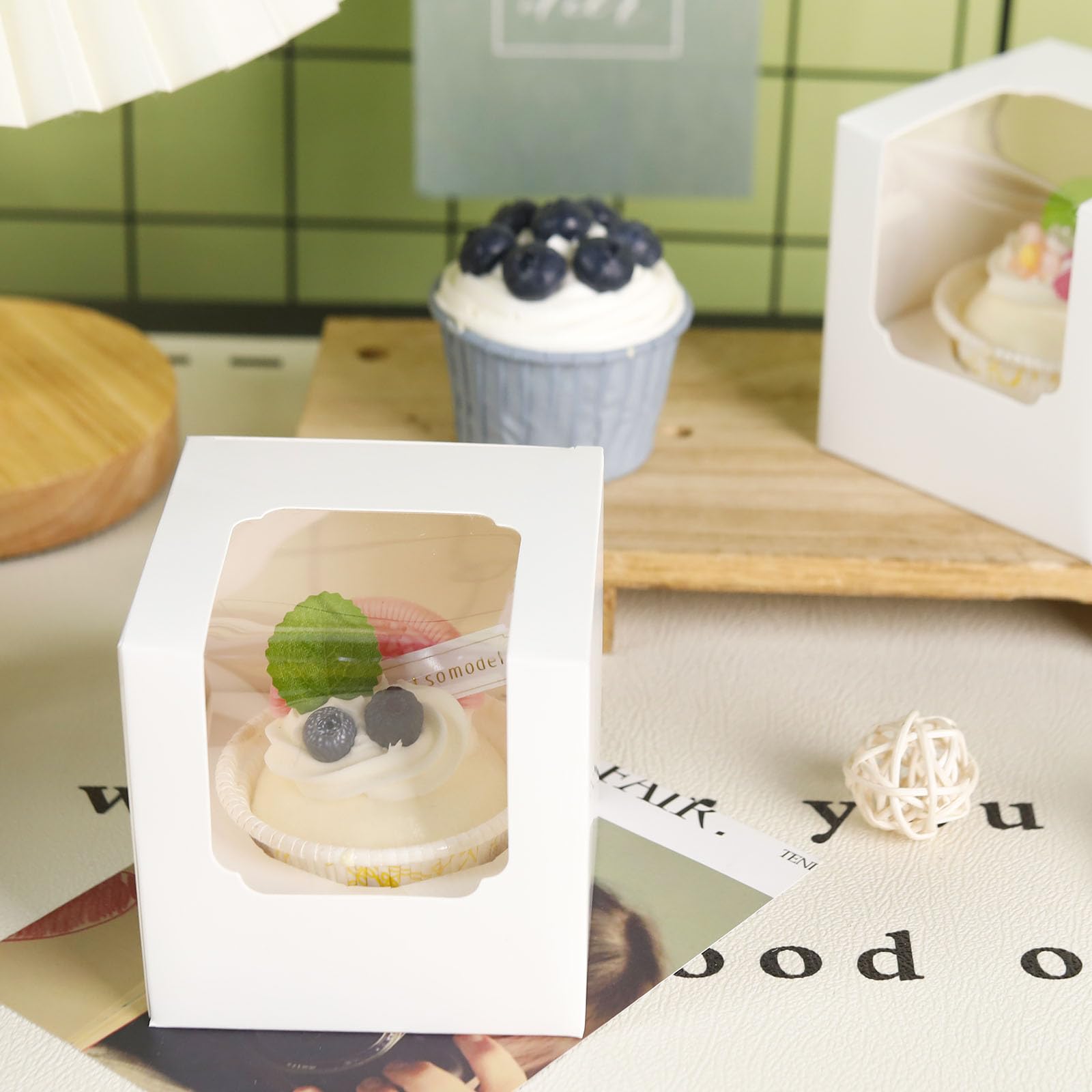 Caja NPLUX para cupcakes pre-ensamblada, ahorro de tiempo.