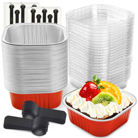 NPLUX mini tazones de aluminio con tapas para porciones seguras
