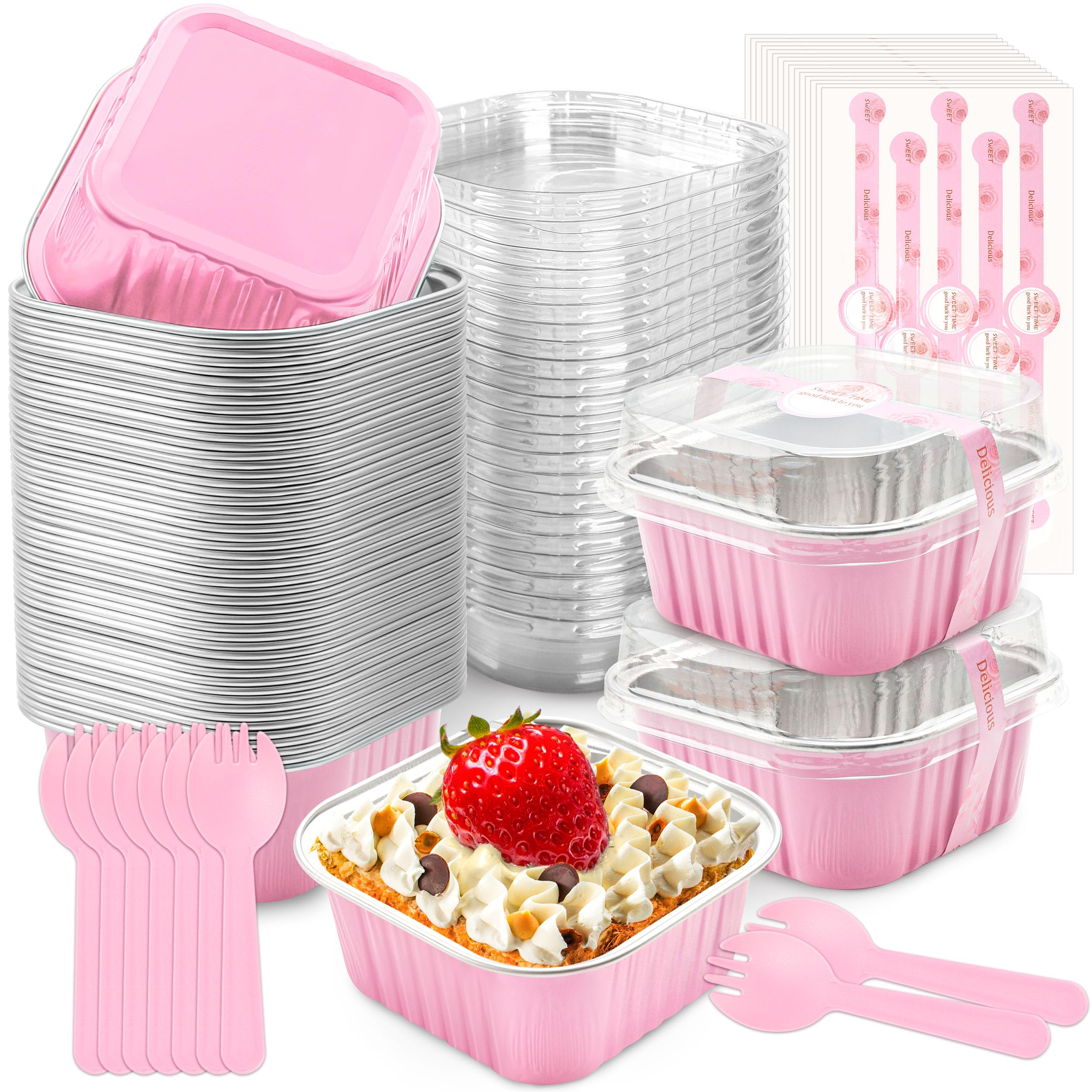 NPLUX moldes mini pastel con tapas para porciones individuales en eventos