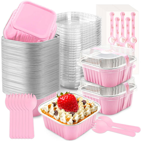 NPLUX moldes mini pastel con tapas para porciones individuales en eventos
