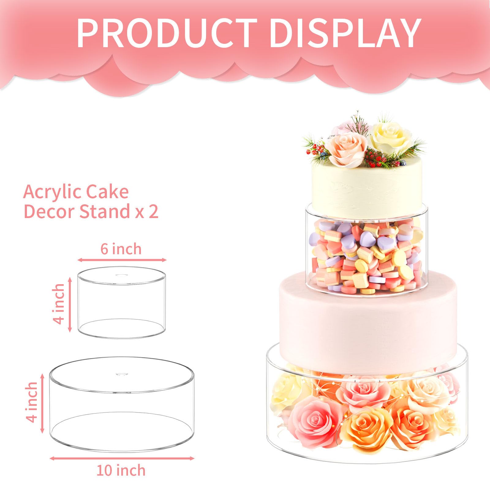 NPPLUS acrílico 6mm, material resistente y ligero para tu pastel.