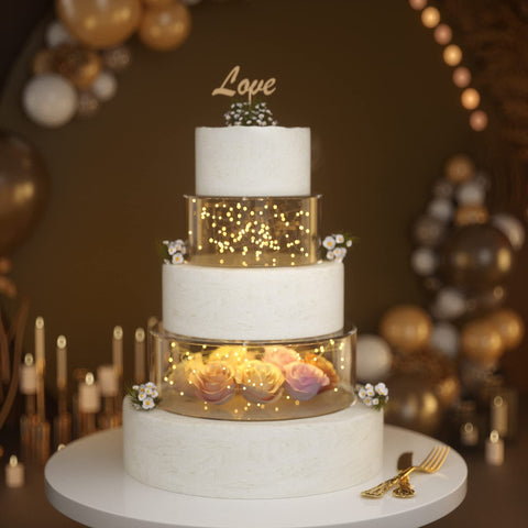 NPPLUS base tarta acrílico 10x4, exhibe dulces con claridad cristalina.