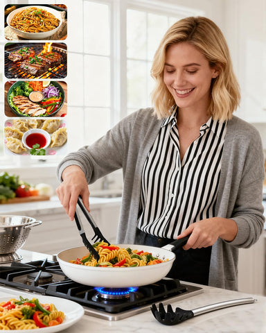 Nryul juego-de-2-piezas para cocinar y servir pasta.