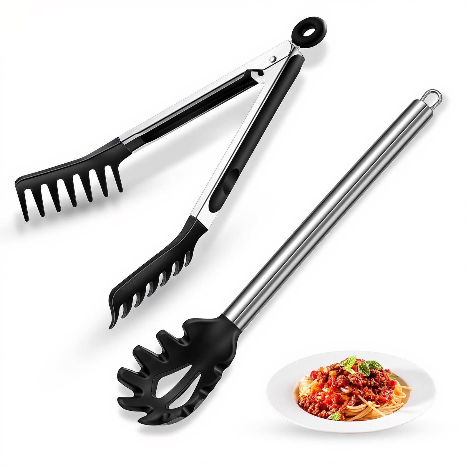 Nryul tenedor-pasta con dientes de agarre para fideos firmes.