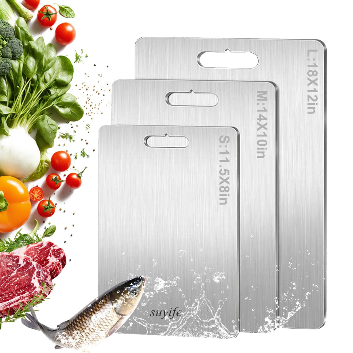 NSLLL Tabla de cortar titanio: frente para frutas y verduras, higiene y rendimiento.