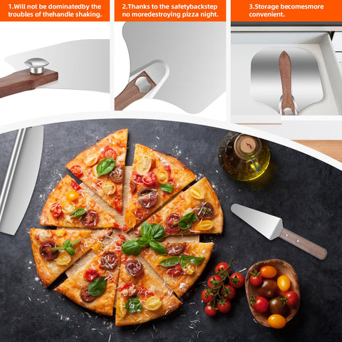 Nsoyos espátula servidor de pizza para transferir porciones con facilidad.