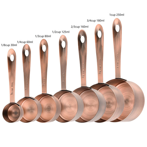 Nstezrne tazas de cobre 1/3, medición precisa para hornear