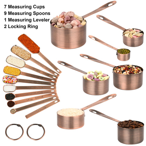 Nstezrne tazas de cobre 1/4, medición estable para recetas