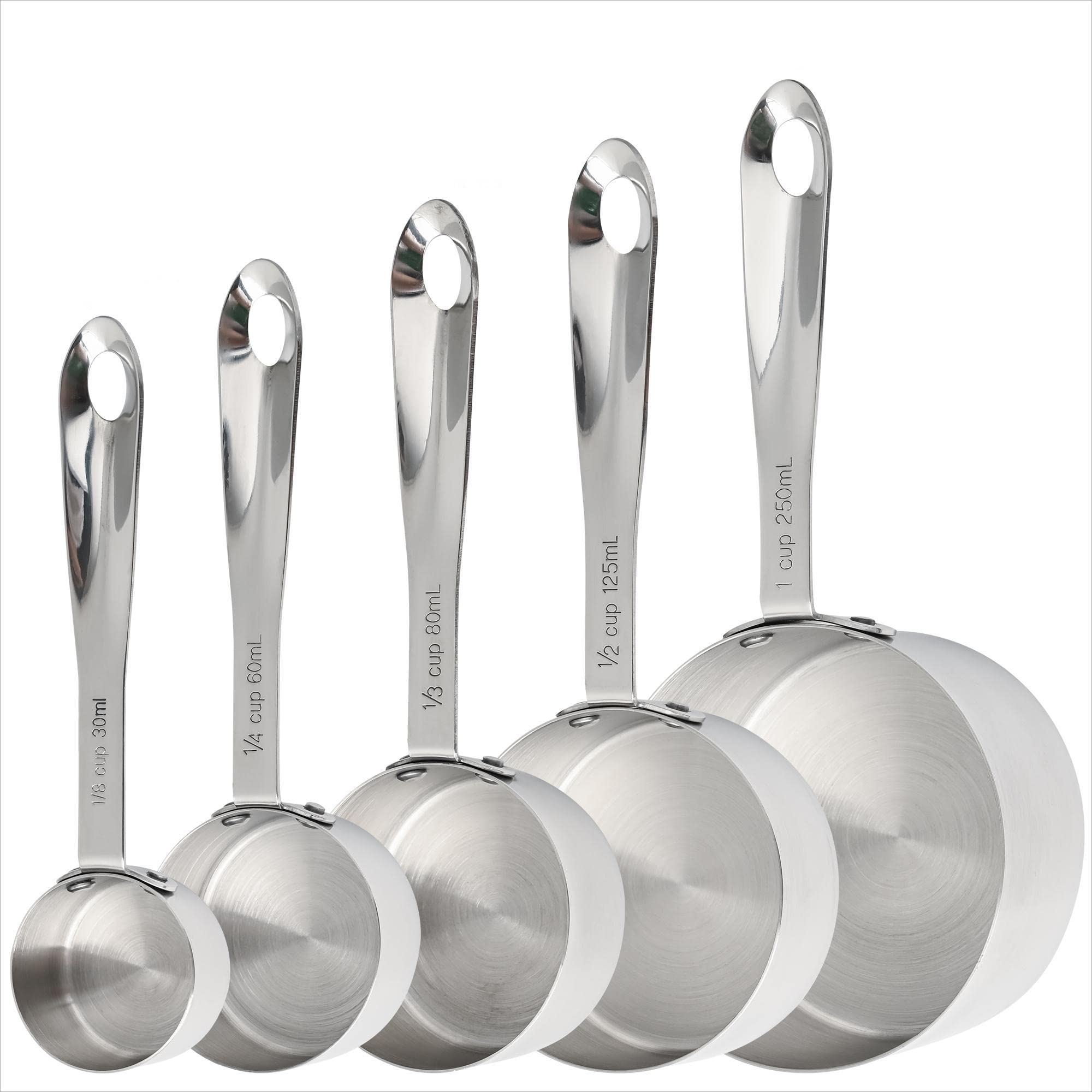 Conjunto Nstezrne de 5 tazas medidoras en acero inoxidable para hornear.