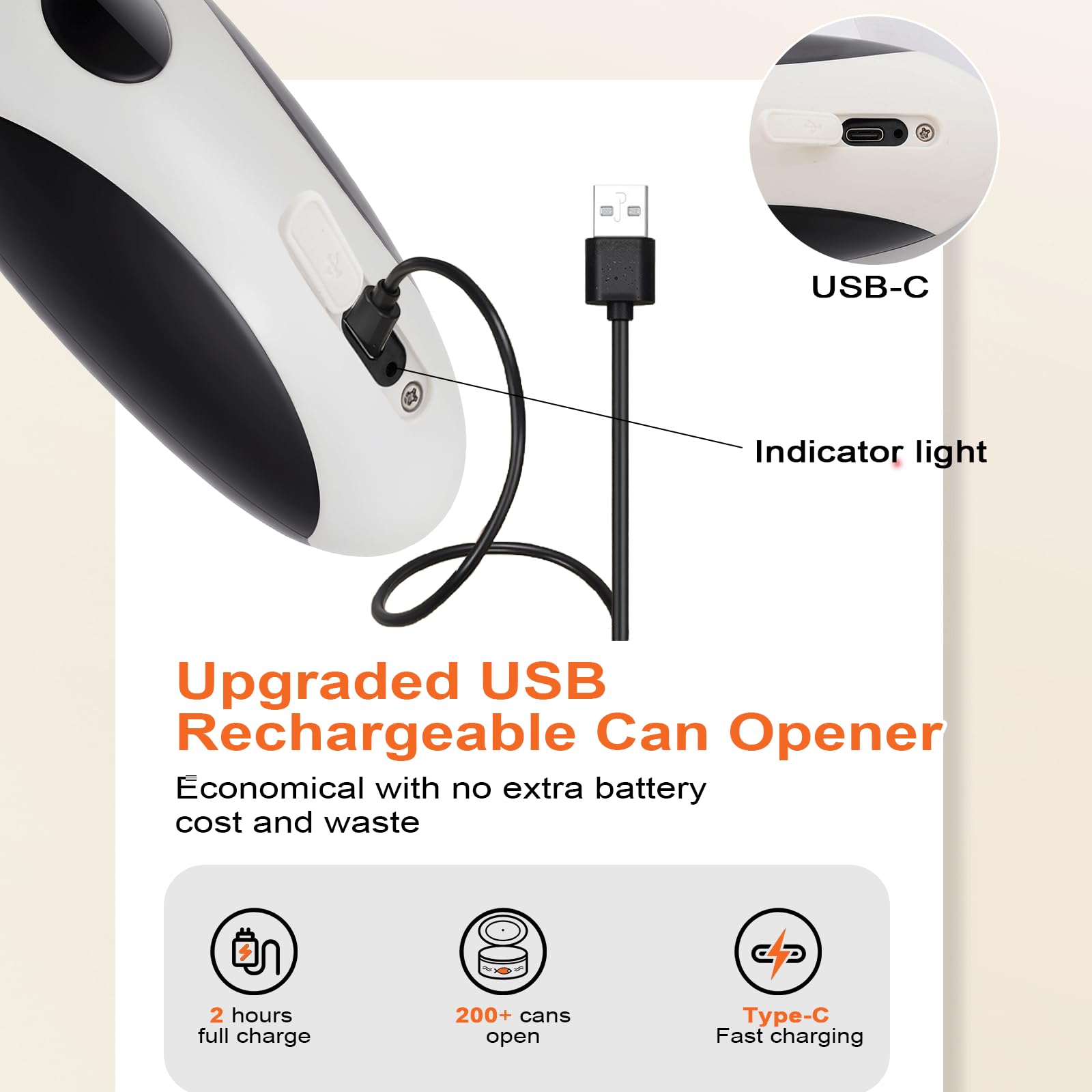 NTOUSIUY abre-latas-carga-usb-c, libertad de uso sin baterías.