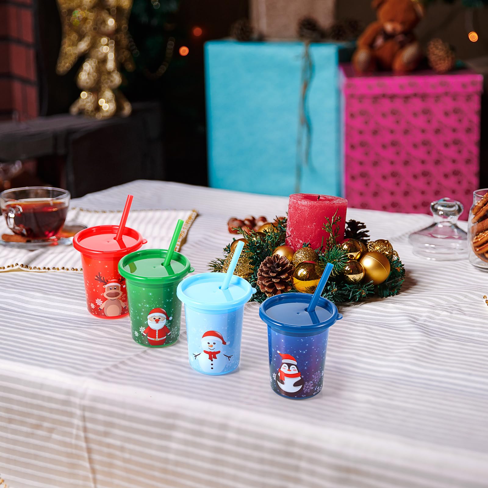 Nuanchu copas navideñas apilables, útiles para organizar la mesa