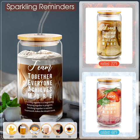 Nuanchu regalo para empleados en cristal 16oz, diseño inspirador.