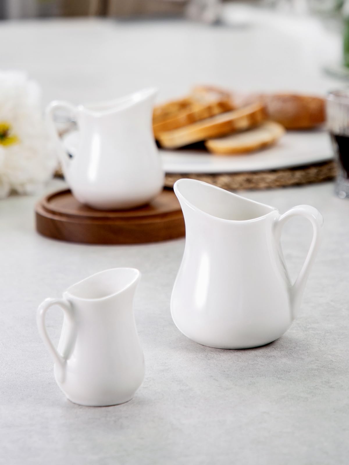 Nucookery conjunto de 2 cremeras blancas para mesa