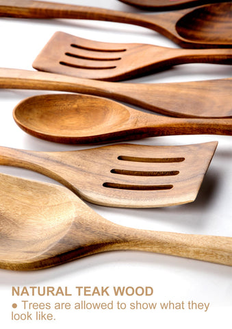 Nucookery cuchara mezcladora teca ideal para batir y remover