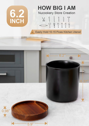 Nucookery porta-utensilios ceramico 7,2 pulgadas ofrece gran capacidad