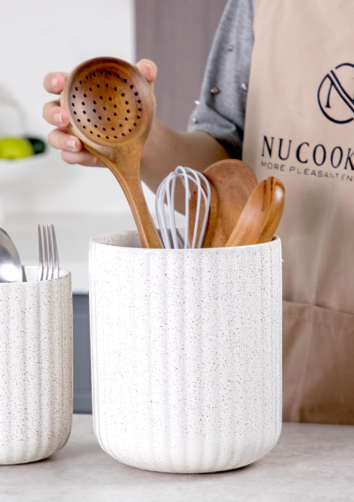 Nucookery capacidad para 10-15 utensilios en cerámica