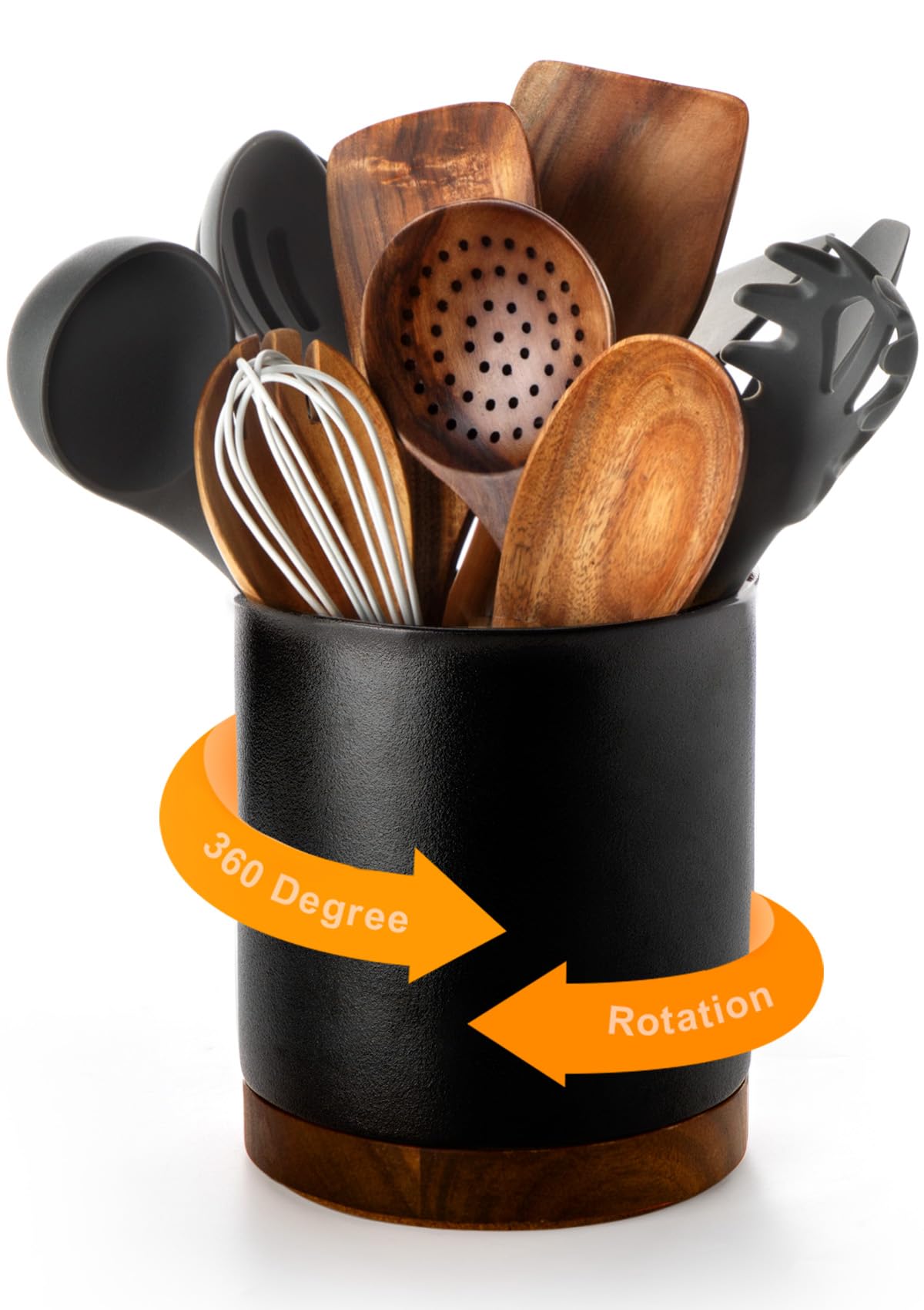 Nucookery porta-utensilios 360 giro facilita alcanzar cada utensilio