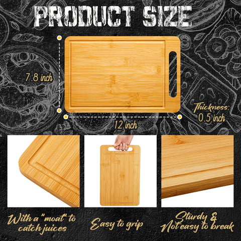 Nuenen conjunto de 10 tablas de bambú con mango ergonómico