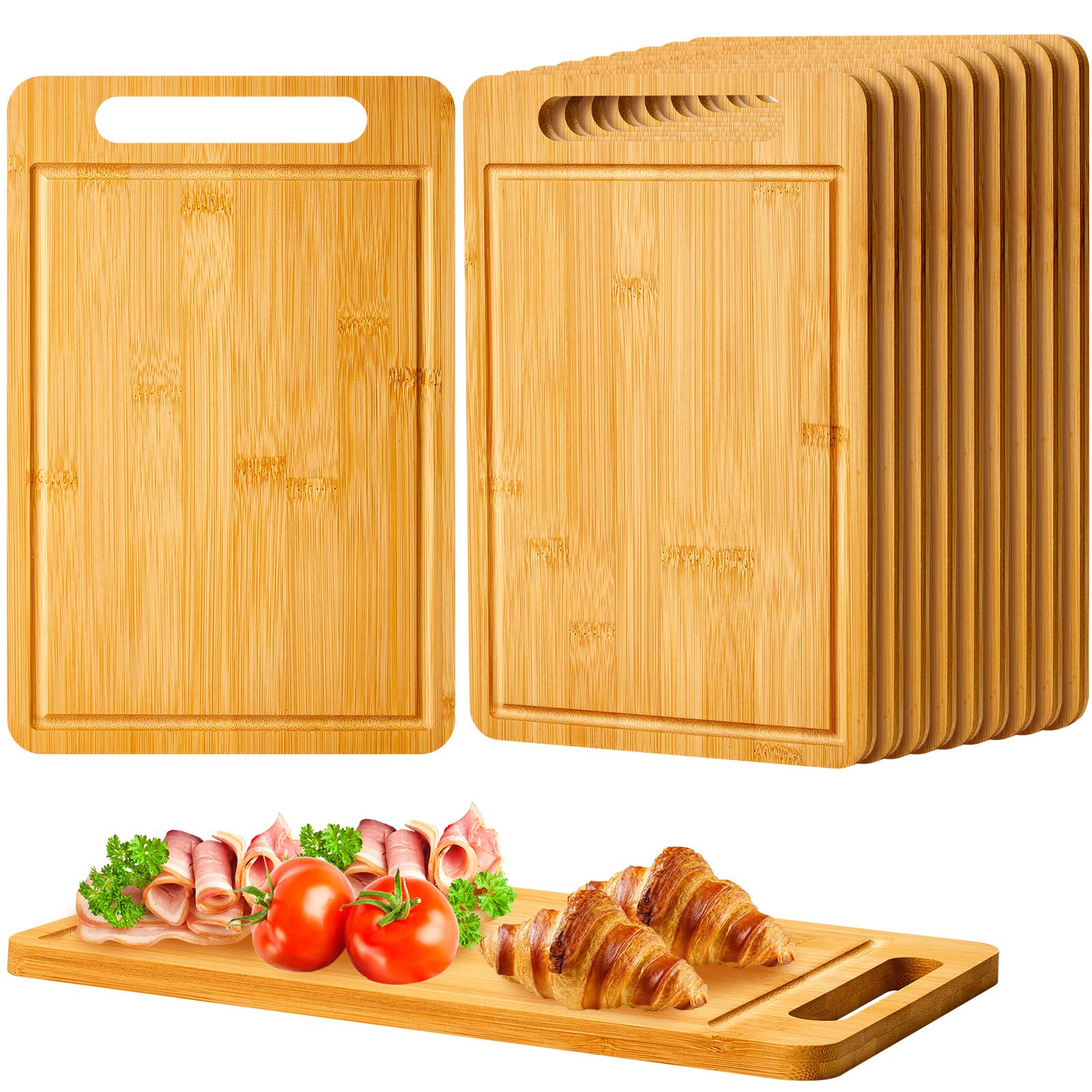 Nuenen tabla de cortar de bambú con mango, ideal para cortar pan fresco
