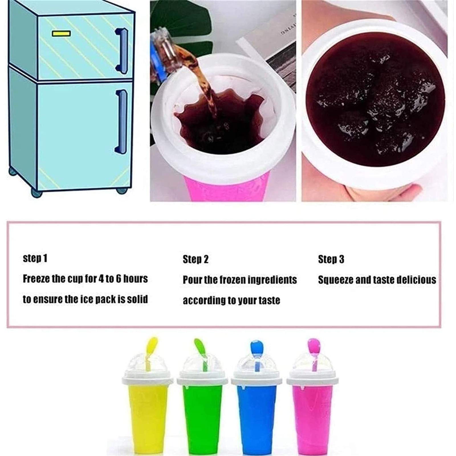 Niño usando NUFR Vaso para crear granizado en casa.