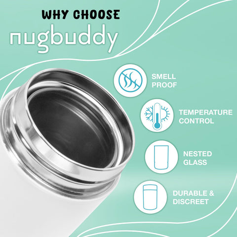 nugbuddy mini doble-pared-acero-inoxidable mantiene temperatura estable