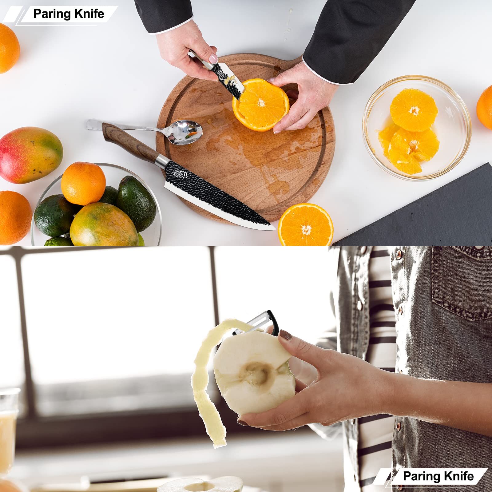 Cuchillo pelador Numola de 3.5 pulgadas, pelado suave de frutas y verduras.