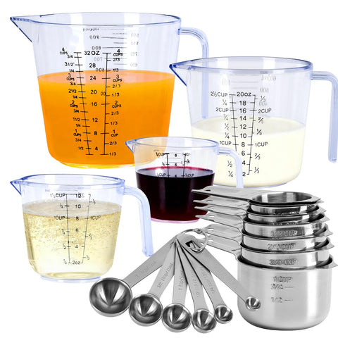 Nunadano tazas de medición en acero inoxidable para cocina precisa.