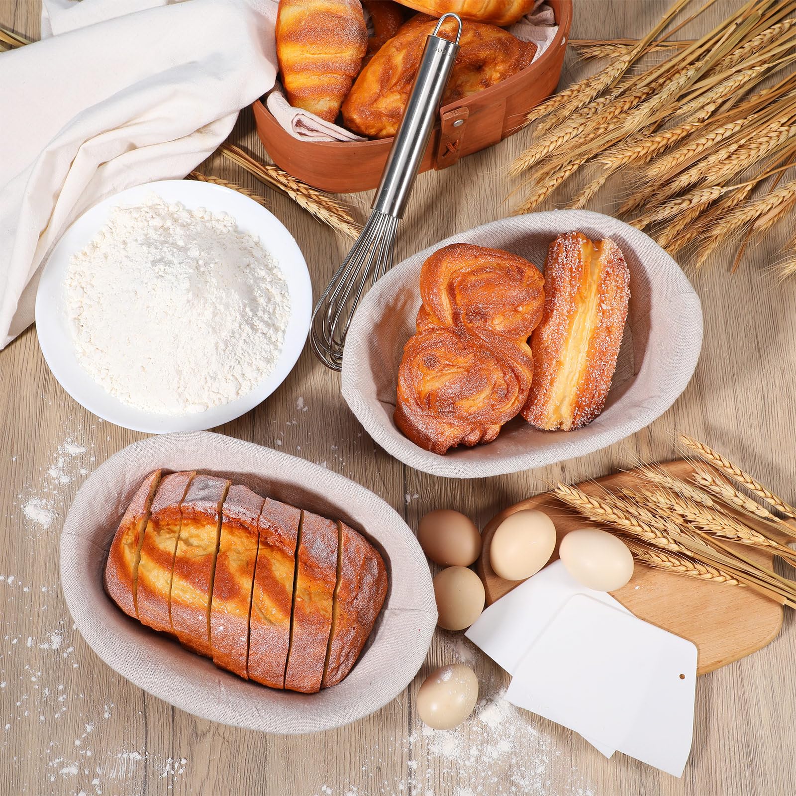 Conjunto Nuogo para hornear pan casero, almacenamiento cómodo y ordenado.