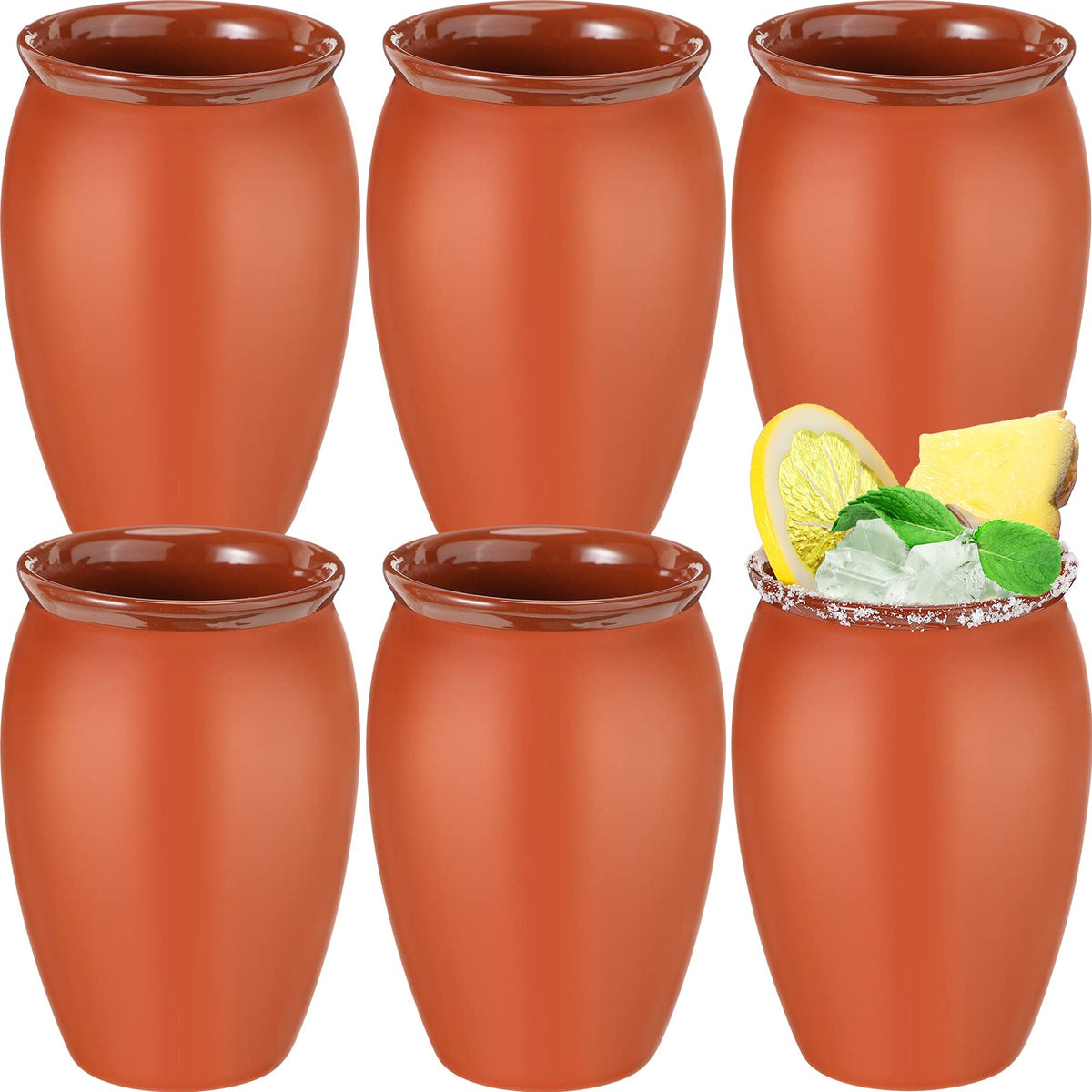 Nuogo cantaritos barro mexicano de 12 oz para tequila y margaritas